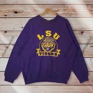 80S Louisiana State University Tigers Football Team Crewneck Sweatshirt